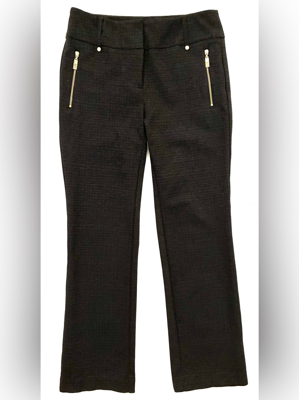 Anne Klein Comfort Stretch Career dress or casual Pants gold zipper size 4P